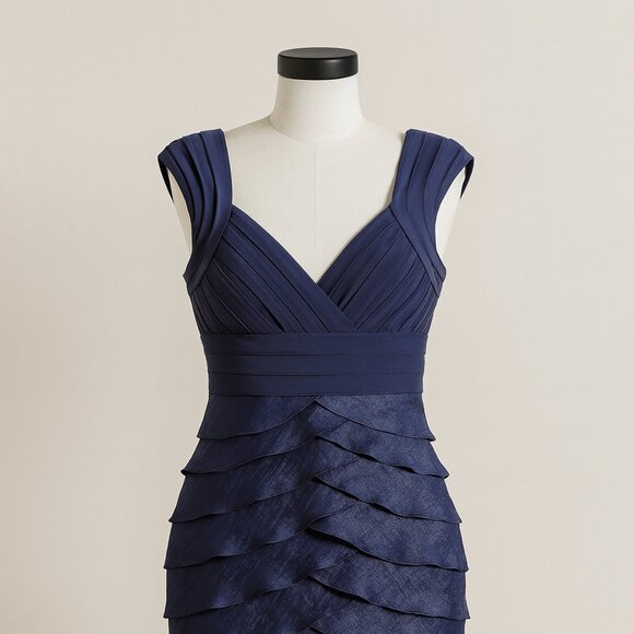 Adrianna Papell Purple Tiered Cocktail Dress – Size 8 - Picture 1 of 5